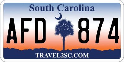 SC license plate AFD874