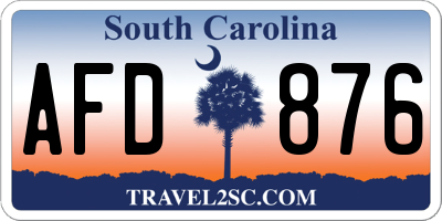 SC license plate AFD876