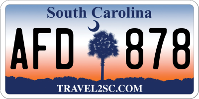 SC license plate AFD878