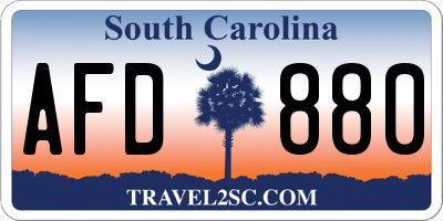SC license plate AFD880