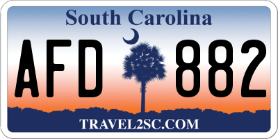 SC license plate AFD882