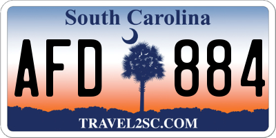 SC license plate AFD884