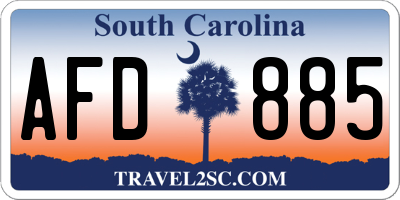 SC license plate AFD885