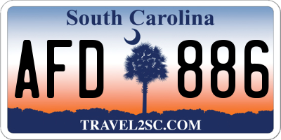 SC license plate AFD886