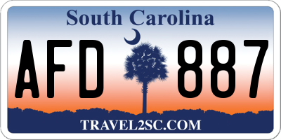 SC license plate AFD887