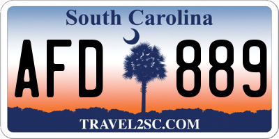 SC license plate AFD889