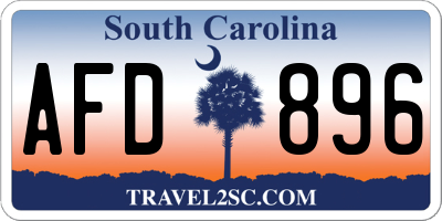 SC license plate AFD896