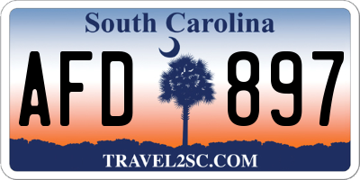 SC license plate AFD897