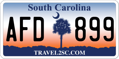 SC license plate AFD899