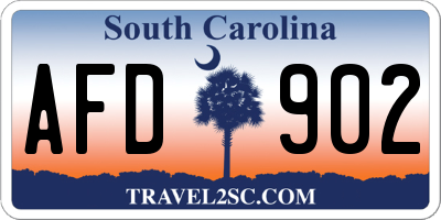SC license plate AFD902