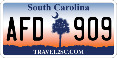 SC license plate AFD909