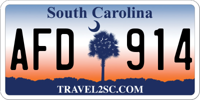 SC license plate AFD914