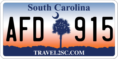 SC license plate AFD915
