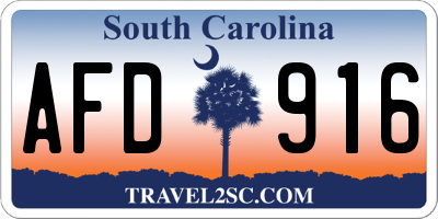 SC license plate AFD916
