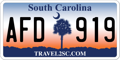 SC license plate AFD919