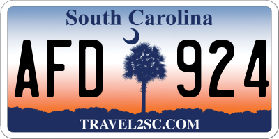SC license plate AFD924