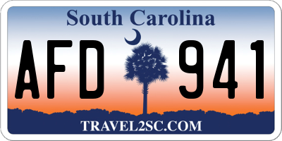 SC license plate AFD941