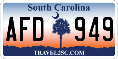 SC license plate AFD949