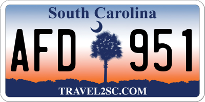 SC license plate AFD951