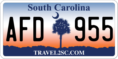 SC license plate AFD955