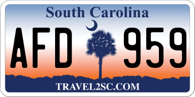 SC license plate AFD959
