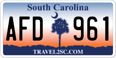 SC license plate AFD961