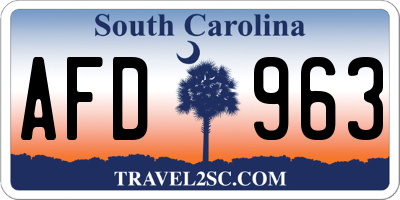 SC license plate AFD963