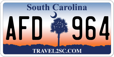 SC license plate AFD964