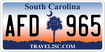 SC license plate AFD965