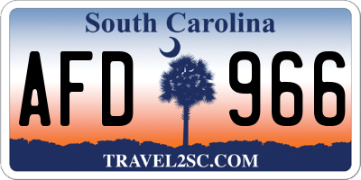 SC license plate AFD966