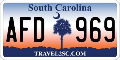 SC license plate AFD969