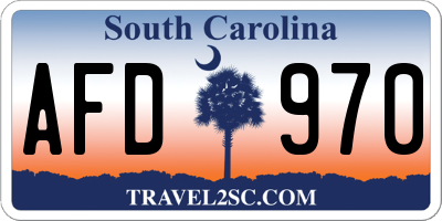SC license plate AFD970