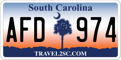 SC license plate AFD974