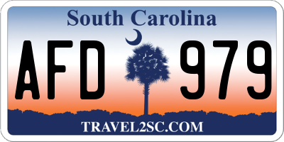 SC license plate AFD979