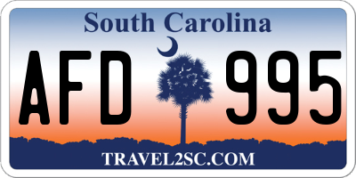 SC license plate AFD995