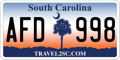 SC license plate AFD998