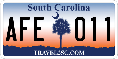 SC license plate AFE011