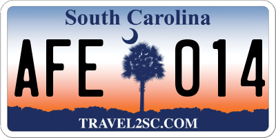 SC license plate AFE014