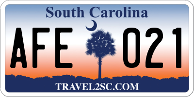 SC license plate AFE021
