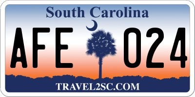 SC license plate AFE024