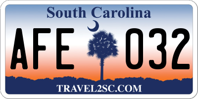 SC license plate AFE032