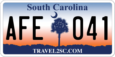 SC license plate AFE041