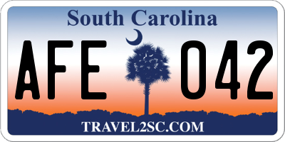 SC license plate AFE042