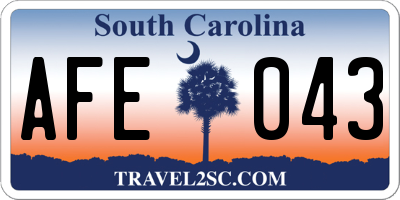 SC license plate AFE043