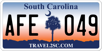 SC license plate AFE049