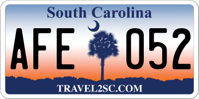 SC license plate AFE052