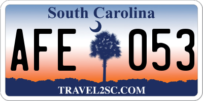 SC license plate AFE053