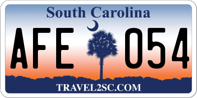 SC license plate AFE054