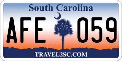SC license plate AFE059