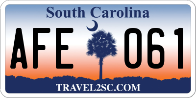 SC license plate AFE061
